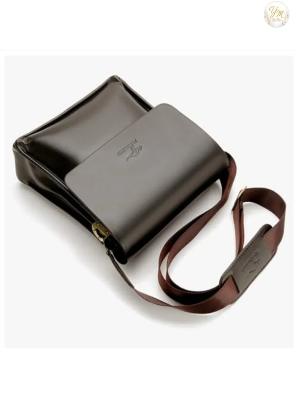 PU Leather Crossbody Messenger Bag with Adjustable Strap for Travel Work